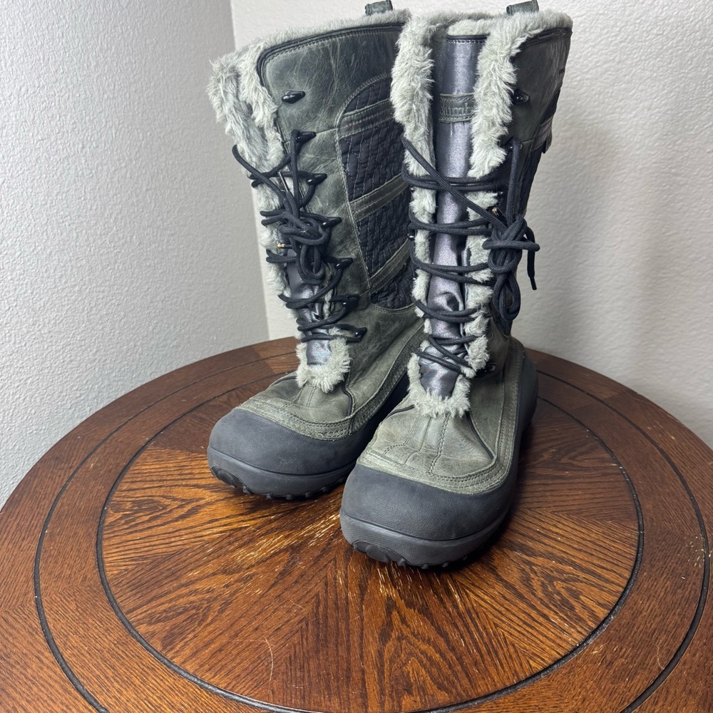Columbia Women’s Winter Snow Boots 8.5 Waterproof Omni-Heat Fur Lined Gray
